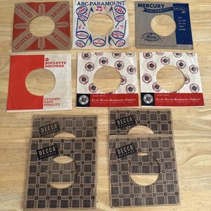 10 Vintage 45 RPM Record Sleeves Vinyl Mercury ABC Paramount Decca Music
